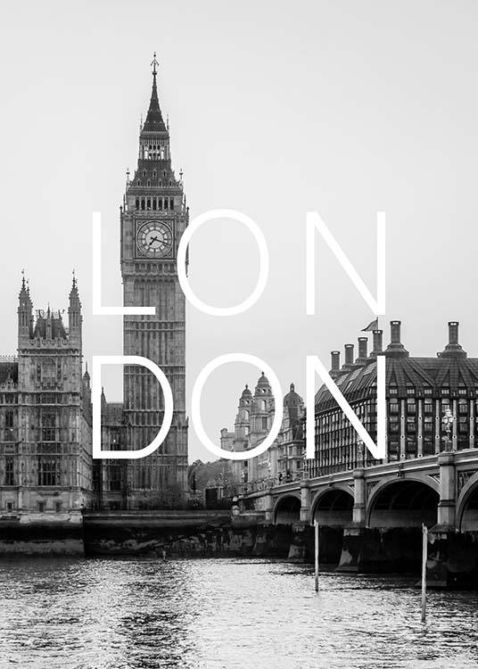 London B&W Plakát