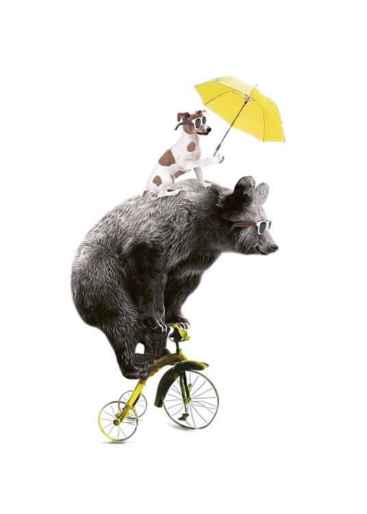 Bear On Yellow Bike, Plakát