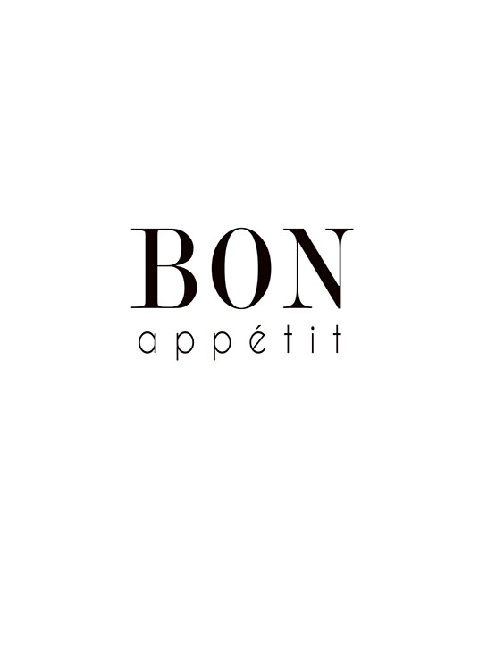 Bon Appetit Text, Plakát / Obrazy s textem na Desenio AB (7839)