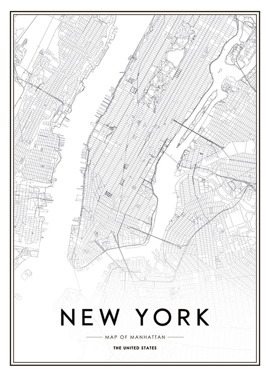 New York Map Plakát