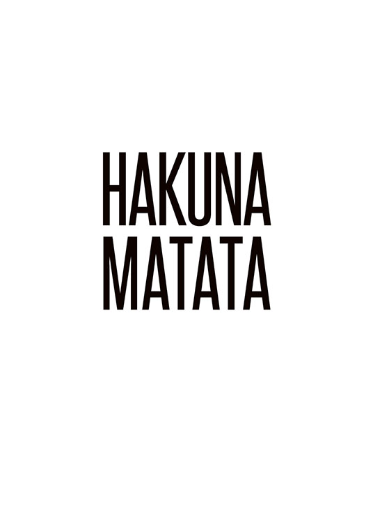 Hakuna Matata, Plakát