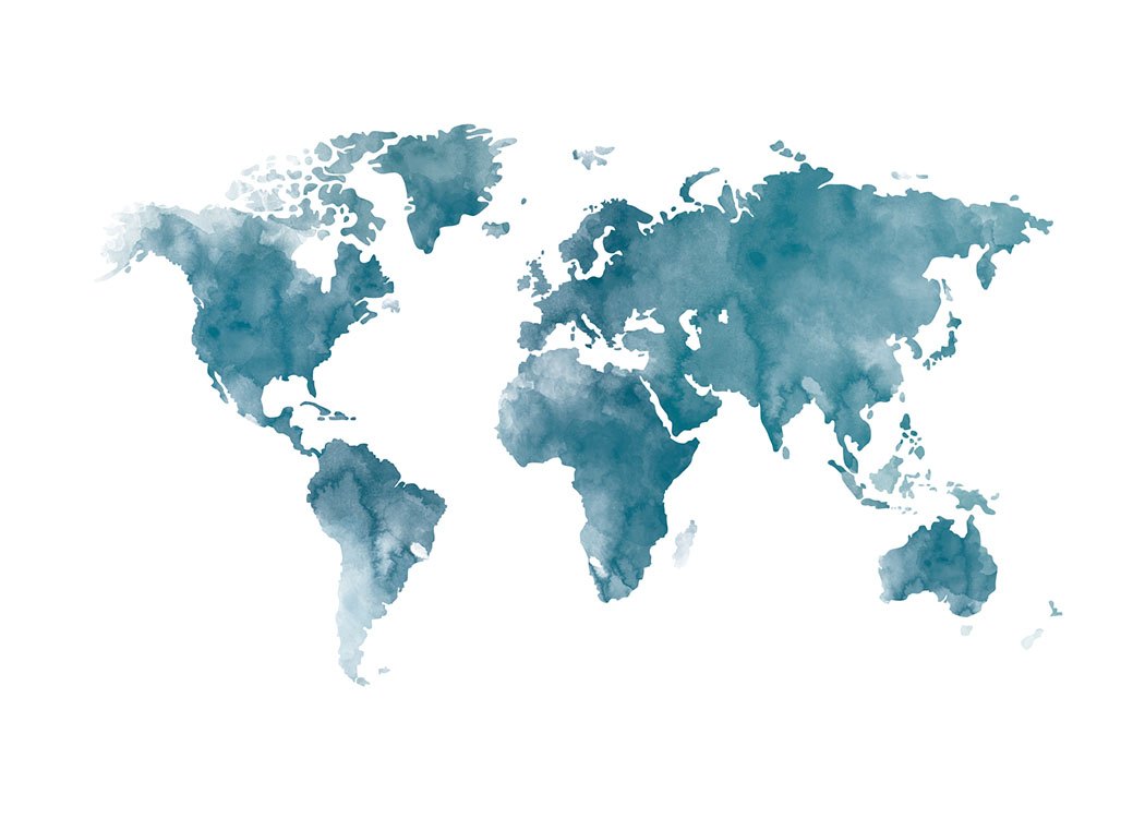 World Map Blue, Plakát