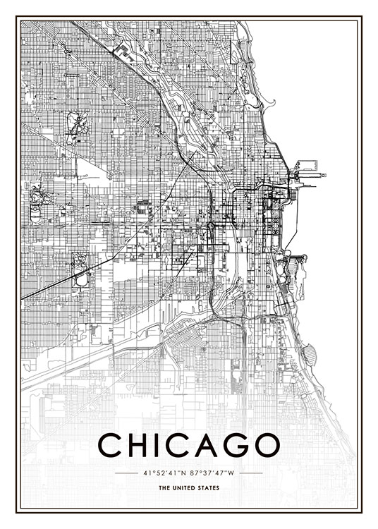 Chicago Map Plakát