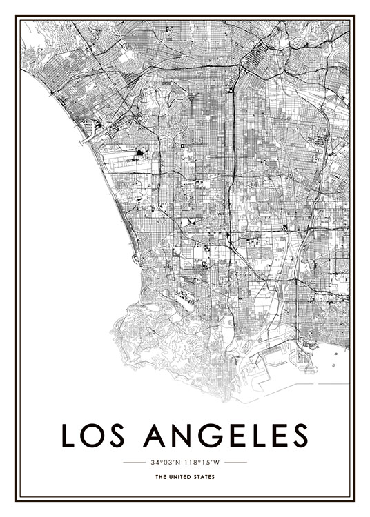 Los Angeles Map Plakát